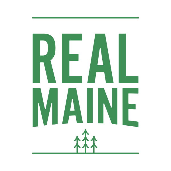 Real Maine logo, a program from the Maine Department of Agriculture, Conservation, and Forestry, connecting people with Maine farmers and food producers